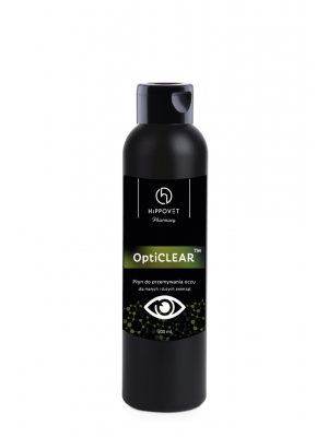  Hippovet Pharmacy - Opti Clear, płyn do przemywania oczu dla małych i dużych zwierząt, 200 ml